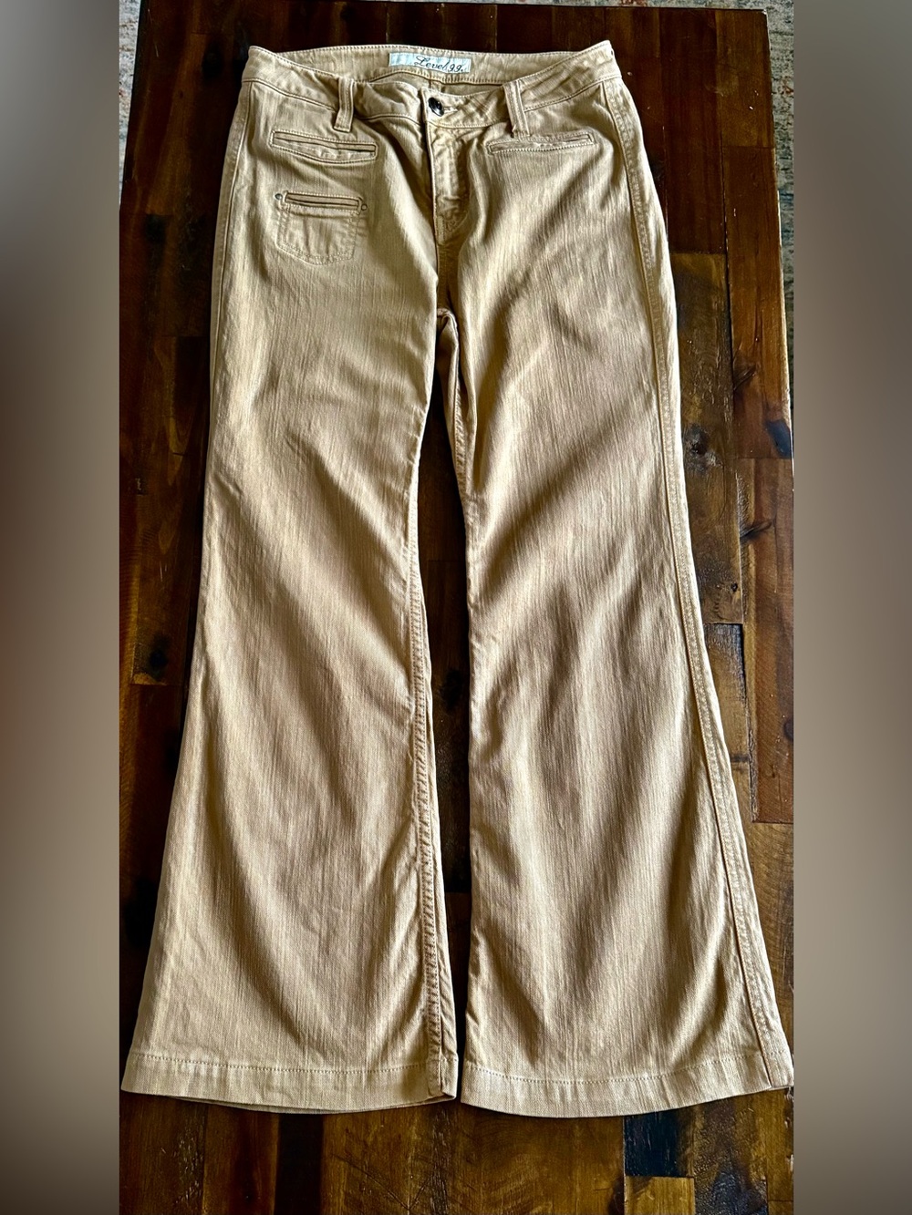 Vintage Level99 Tan Denim Flared Jeans